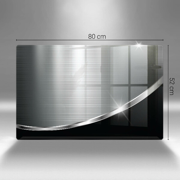 Krájecí prkénko skleněné Abstrakce s kovem