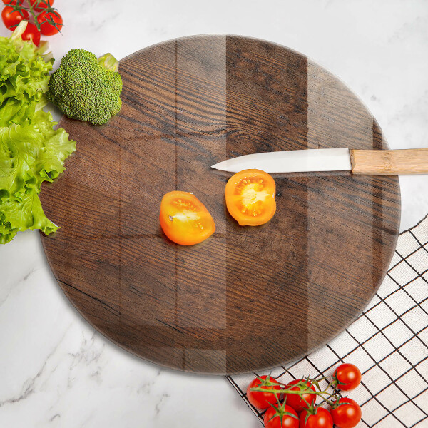 Skleněná deska do kuchyně Deska z tmavého dřeva