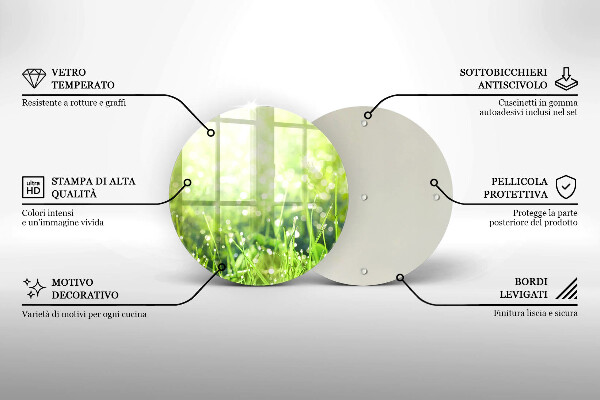 Skleněná deska do kuchyně Příroda - tráva a rosa