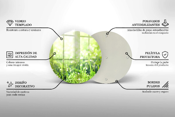 Skleněná deska do kuchyně Příroda - tráva a rosa