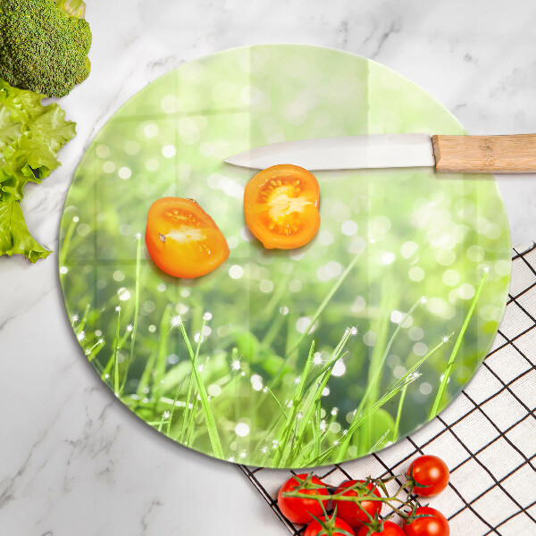 Skleněná deska do kuchyně Příroda - tráva a rosa