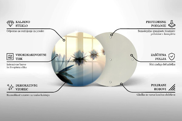 Skleněná deska do kuchyně Květy lilie na vodě