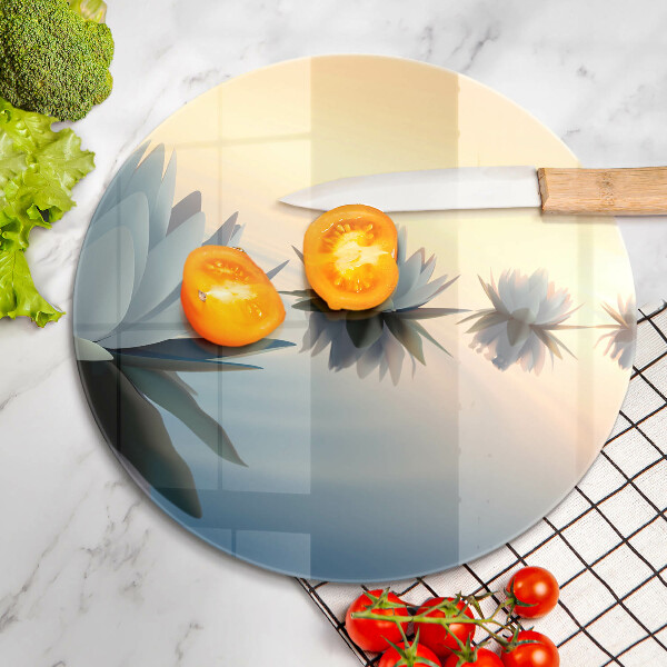 Skleněná deska do kuchyně Květy lilie na vodě