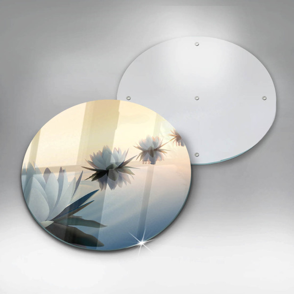 Skleněná deska do kuchyně Květy lilie na vodě