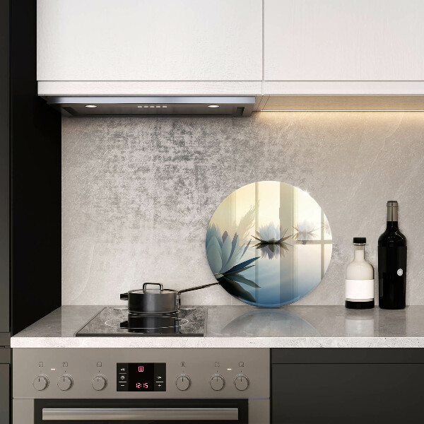 Skleněná deska do kuchyně Květy lilie na vodě