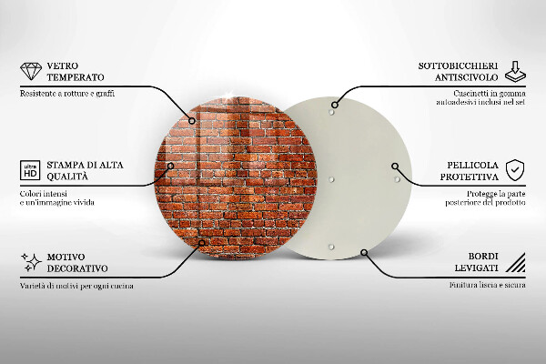 Skleněná deska do kuchyně Zeď z cihlové zdi