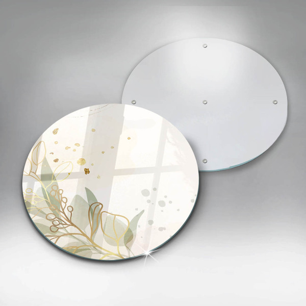 Skleněná deska do kuchyně Akvarel a zlaté listy