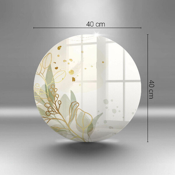 Skleněná deska do kuchyně Akvarel a zlaté listy