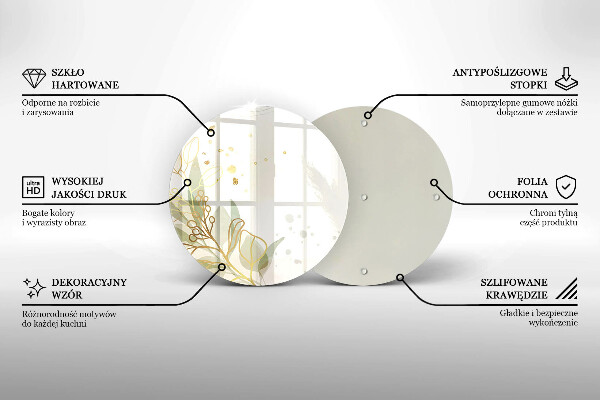 Skleněná deska do kuchyně Akvarel a zlaté listy