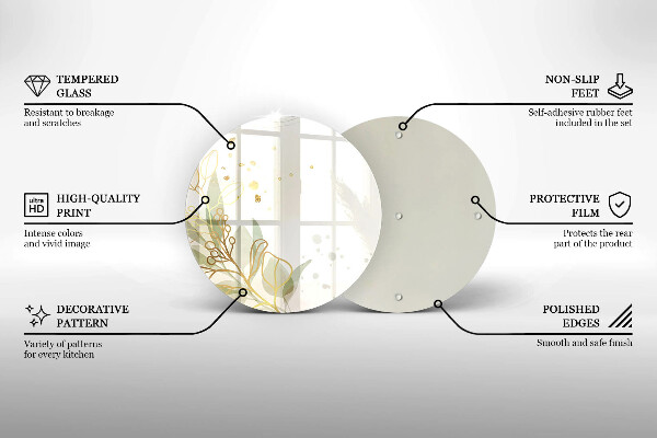 Skleněná deska do kuchyně Akvarel a zlaté listy
