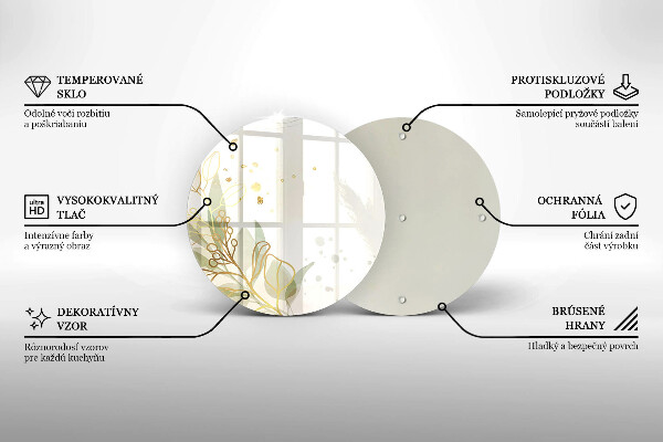 Skleněná deska do kuchyně Akvarel a zlaté listy