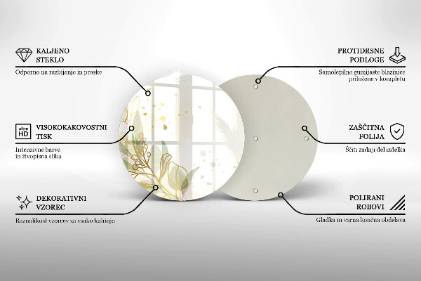 Skleněná deska do kuchyně Akvarel a zlaté listy
