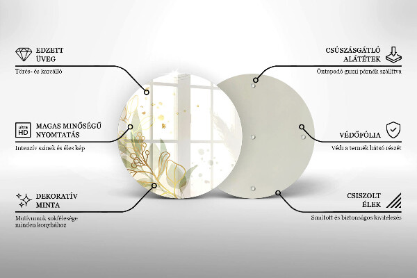 Skleněná deska do kuchyně Akvarel a zlaté listy