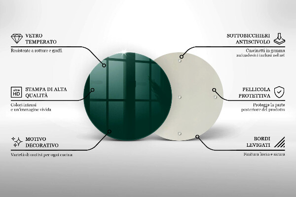 Skleněné krájecí prkénko Zelená barva