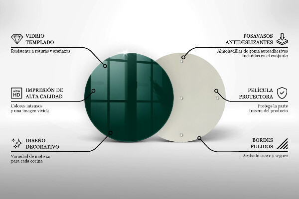 Skleněné krájecí prkénko Zelená barva