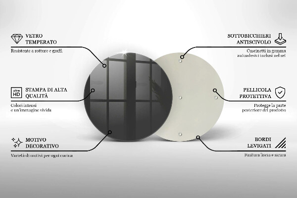 Skleněné krájecí prkénko Šedá barva