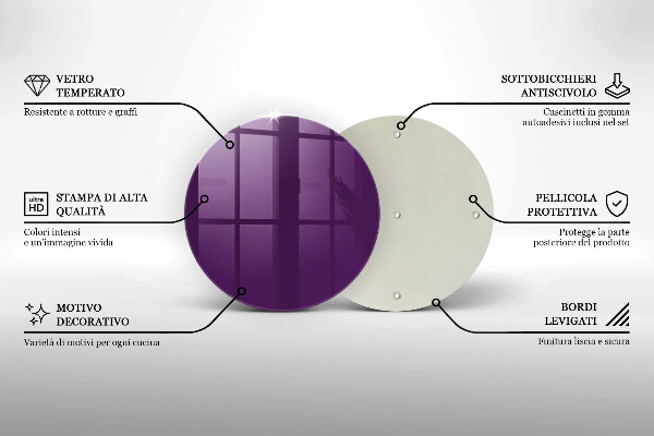 Skleněné krájecí prkénko Barva fialová