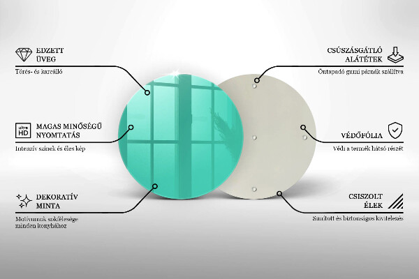 Skleněné krájecí prkénko Zelená barva