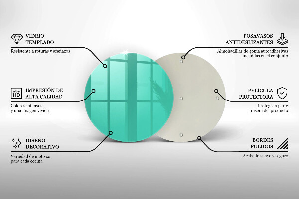 Skleněné krájecí prkénko Zelená barva