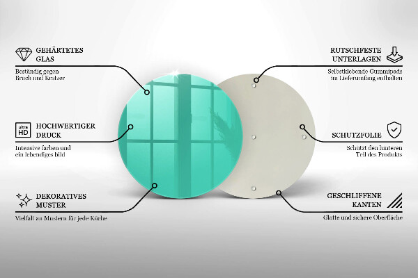 Skleněné krájecí prkénko Zelená barva