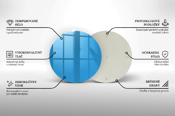 Skleněné krájecí prkénko Modrá barva