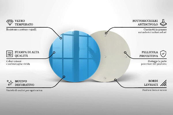 Skleněné krájecí prkénko Modrá barva