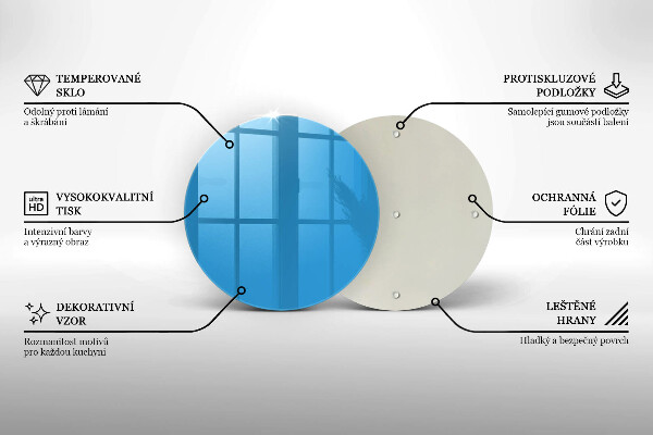 Skleněné krájecí prkénko Modrá barva