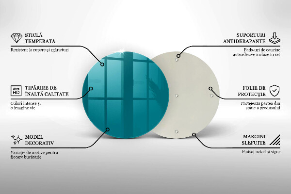 Skleněné krájecí prkénko Tyrkysový