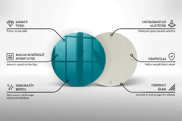 Skleněné krájecí prkénko Tyrkysový