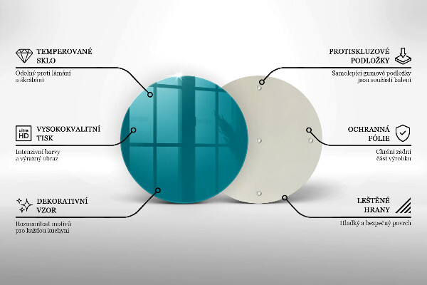 Skleněné krájecí prkénko Tyrkysový