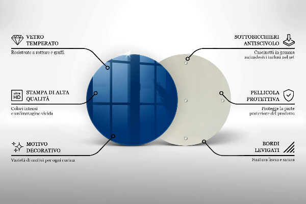 Skleněné krájecí prkénko Modrá barva