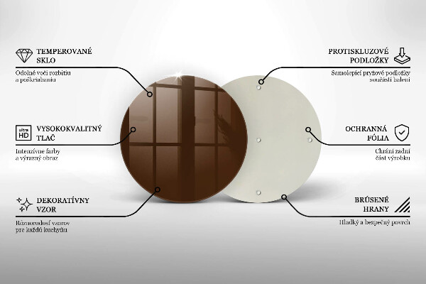 Skleněné krájecí prkénko Hnědá barva