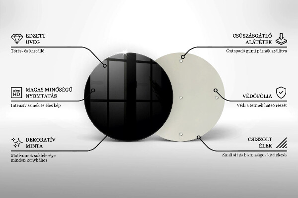 Skleněné krájecí prkénko Černá barva