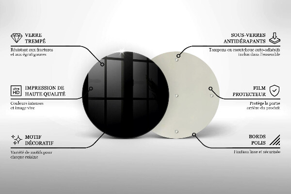 Skleněné krájecí prkénko Černá barva