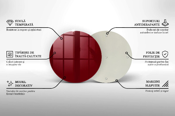 Skleněné krájecí prkénko Vínová barva