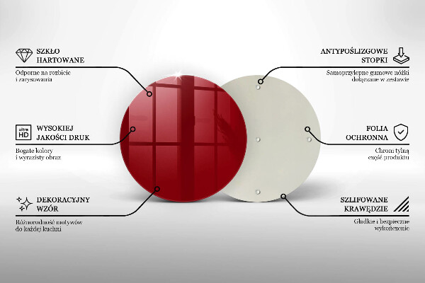 Skleněné krájecí prkénko Červená barva