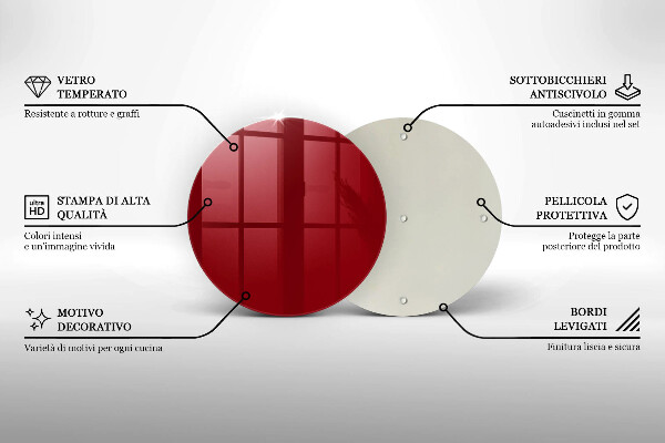 Skleněné krájecí prkénko Červená barva