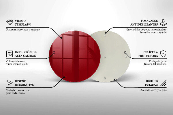 Skleněné krájecí prkénko Červená barva