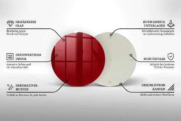 Skleněné krájecí prkénko Červená barva