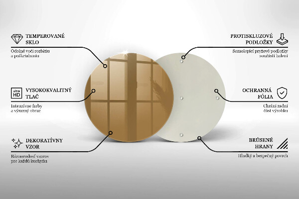 Skleněné krájecí prkénko Barva béžová