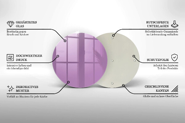Skleněné krájecí prkénko Barva fialová