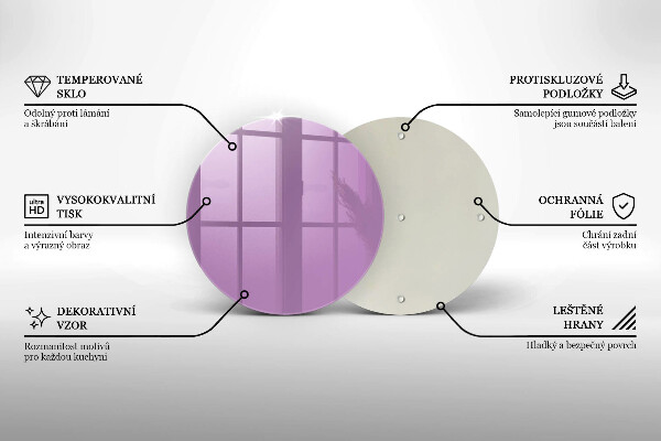 Skleněné krájecí prkénko Barva fialová