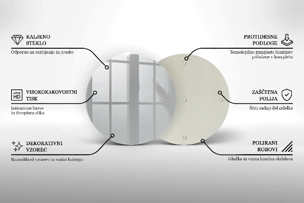 Skleněné krájecí prkénko Šedá barva