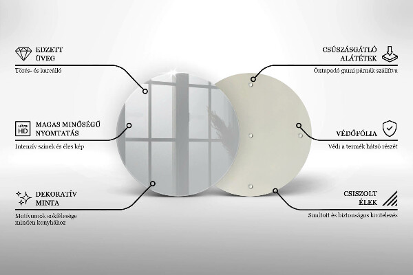 Skleněné krájecí prkénko Šedá barva