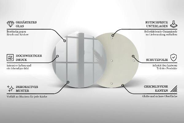 Skleněné krájecí prkénko Šedá barva