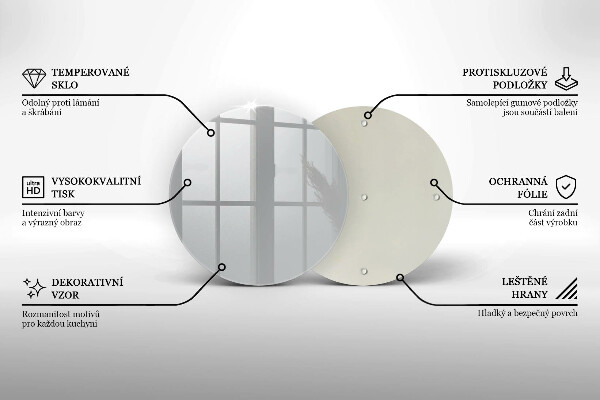 Skleněné krájecí prkénko Šedá barva