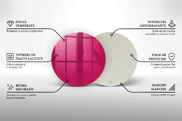 Skleněná deska do kuchyně Růžová barva