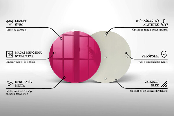 Skleněná deska do kuchyně Růžová barva