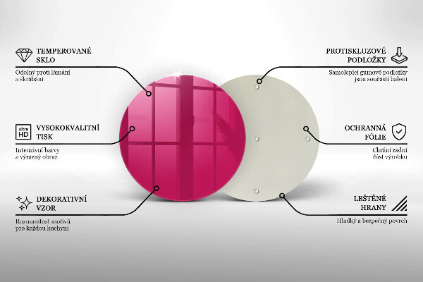 Skleněná deska do kuchyně Růžová barva