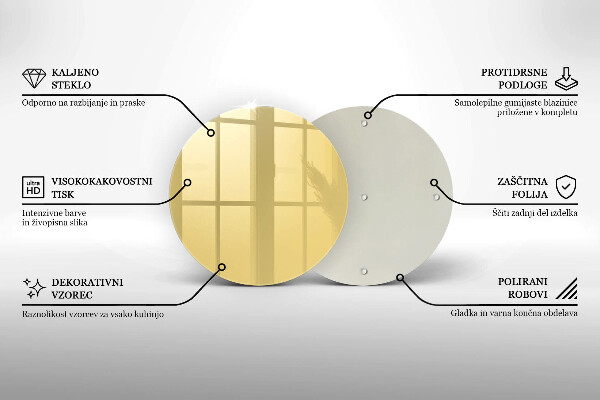 Skleněná deska do kuchyně Žlutá